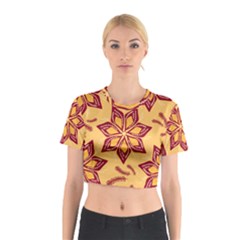 Flower Mandala Template Sketch Drawing Art Cotton Crop Top by Uceng