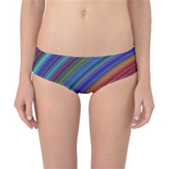 Multicolored Stripe Curve Striped Background Classic Bikini Bottoms by Uceng