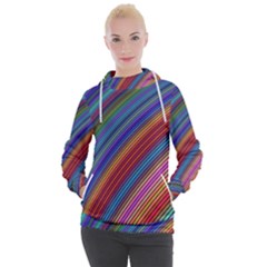 Multicolored Stripe Curve Striped Background Women s Hooded Pullover by Uceng