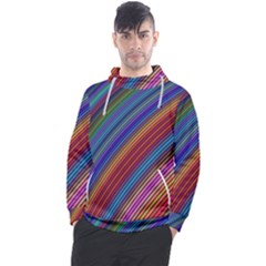 Multicolored Stripe Curve Striped Background Men s Pullover Hoodie by Uceng