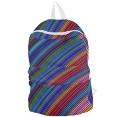 Multicolored Stripe Curve Striped Background Foldable Lightweight Backpack by Uceng