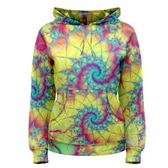 Fractal Spiral Abstract Background Vortex Yellow Women s Pullover Hoodie by Uceng