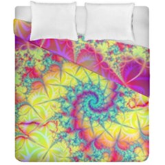 Fractal Spiral Abstract Background Vortex Yellow Duvet Cover Double Side (california King Size) by Uceng