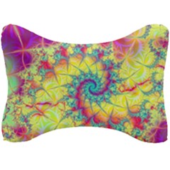 Fractal Spiral Abstract Background Vortex Yellow Seat Head Rest Cushion by Uceng