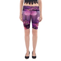 Trees Forest Landscape Nature Neon Yoga Cropped Leggings