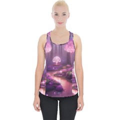 Trees Forest Landscape Nature Neon Piece Up Tank Top