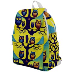 Owl Animal Cartoon Drawing Tree Nature Landscape Top Flap Backpack by Uceng