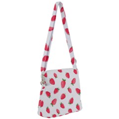 Strawberry Zipper Messenger Bag by SychEva