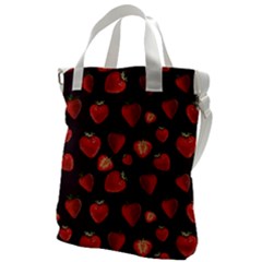 Watercolor Strawberry Canvas Messenger Bag by SychEva