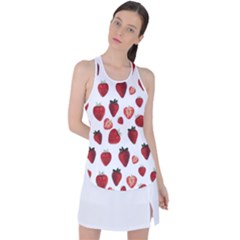 Strawberry Watercolor Racer Back Mesh Tank Top by SychEva