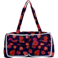 Strawberry On Black Multi Function Bag