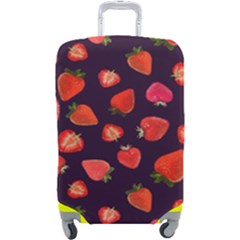 Strawberry On Black Luggage Cover (large) by SychEva