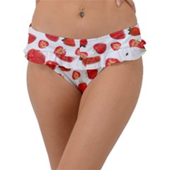 Strawberries Frill Bikini Bottoms by SychEva