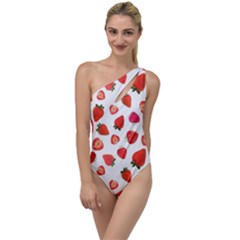 Strawberries To One Side Swimsuit by SychEva