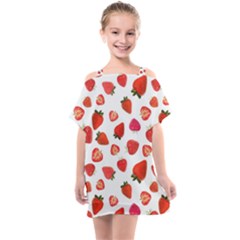 Strawberries Kids  One Piece Chiffon Dress by SychEva
