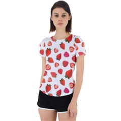 Strawberries Back Cut Out Sport Tee by SychEva
