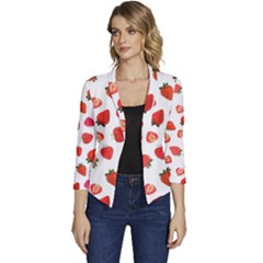 Strawberries Women s Casual 3/4 Sleeve Spring Jacket by SychEva