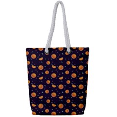 Oranges Full Print Rope Handle Tote (small) by SychEva