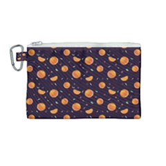 Oranges Canvas Cosmetic Bag (medium) by SychEva