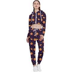 Oranges Cropped Zip Up Lounge Set by SychEva