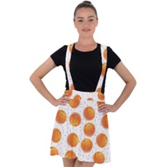 Orange Velvet Suspender Skater Skirt