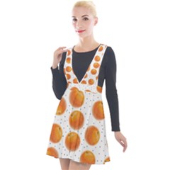 Orange Plunge Pinafore Velour Dress