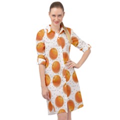 Orange Long Sleeve Mini Shirt Dress by SychEva