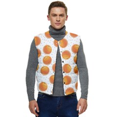 Orange Men s Short Button Up Puffer Vest	 by SychEva