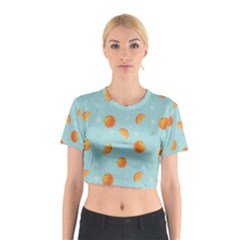 Oranges Pattern Cotton Crop Top by SychEva