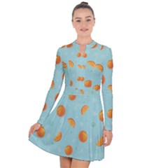 Oranges Pattern Long Sleeve Panel Dress by SychEva