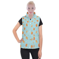 Oranges Pattern Women s Button Up Vest by SychEva