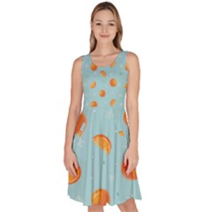 Oranges Pattern Knee Length Skater Dress With Pockets by SychEva