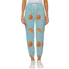 Oranges Pattern Women s Cropped Drawstring Pants by SychEva