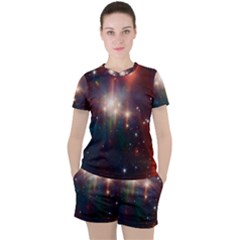 Astrology Astronomical Cluster Galaxy Nebula Women s Tee And Shorts Set