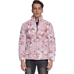 Flower Flowers Floral Flora Naturee Pink Pattern Men s Puffer Bubble Jacket Coat