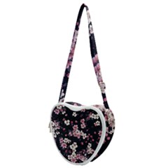 Sakura Flower Flowers Floral Flora Nature Heart Shoulder Bag by Jancukart