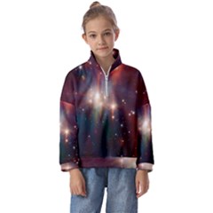 Astrology Astronomical Cluster Galaxy Nebula Kids  Half Zip Hoodie by danenraven