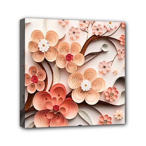 Sakura Flowers Flower Pink Blossom Spring Mini Canvas 6  X 6  (stretched) by danenraven