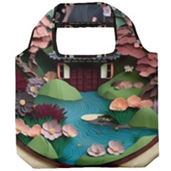Japanese Garden Flowers Landscape Foldable Grocery Recycle Bag by danenraven