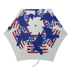 Usa Flag Eagle Symbol American Bald Eagle Country Mini Folding Umbrellas by Wegoenart