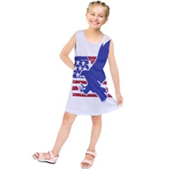 Usa Flag Eagle Symbol American Bald Eagle Country Kids  Tunic Dress by Wegoenart
