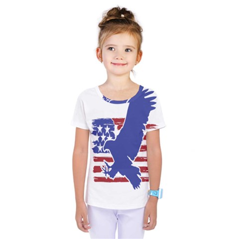 Usa Flag Eagle Symbol American Bald Eagle Country Kids  One Piece Tee by Wegoenart