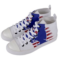 Usa Flag Eagle Symbol American Bald Eagle Country Women s Mid-top Canvas Sneakers by Wegoenart