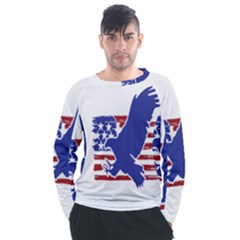 Usa Flag Eagle Symbol American Bald Eagle Country Men s Long Sleeve Raglan Tee