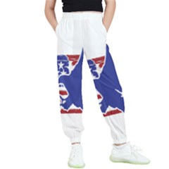 Usa Flag Eagle Symbol American Bald Eagle Country Kids  Elastic Waist Pants by Wegoenart