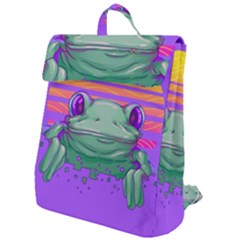 Frog Animal Sun Amphibian Figure Digital Art Flap Top Backpack