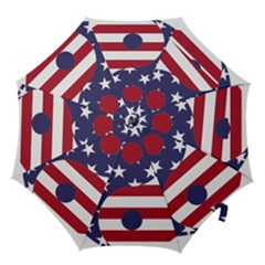 Yang Yin America Flag Abstract Art Asian Balance Hook Handle Umbrellas (small) by Wegoenart