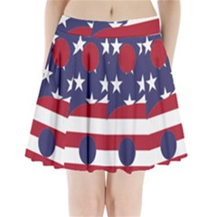 Yang Yin America Flag Abstract Art Asian Balance Pleated Mini Skirt by Wegoenart