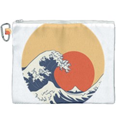 The Great Wave Off Kanagawa Waves Canvas Cosmetic Bag (xxxl) by Wegoenart