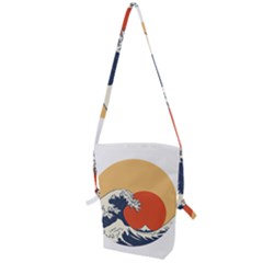 The Great Wave Off Kanagawa Waves Folding Shoulder Bag by Wegoenart